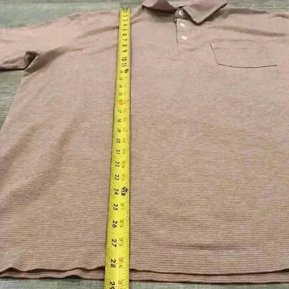 Patagonia Mens Orange Gray Striped Short Sleeve Three Button Polo Shirt Size XL - Picture 7 of 10